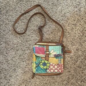Fossil Multicolor Floral Crossbody Bag
